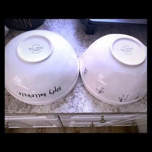 rae dunn new happy halloween skeleton pumpkin bowl